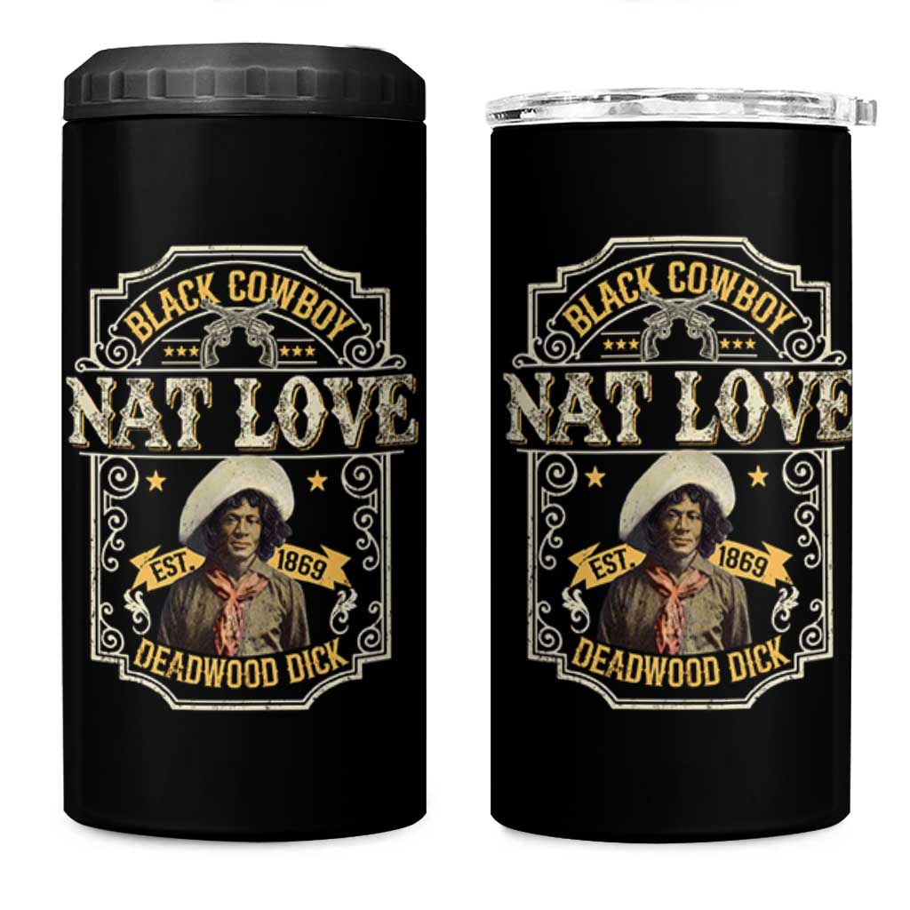 Black Cowboy Nat Love 4 in 1 Can Cooler Tumbler Deadwood Dick African American Cowboy