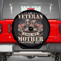I Am A Veteran Like My Mother Before Me Spare Tire Cover Vintage American Flag - Wonder Print Shop