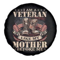 I Am A Veteran Like My Mother Before Me Spare Tire Cover Vintage American Flag - Wonder Print Shop