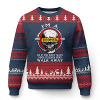 Funny I Am A Boomer Ugly Christmas Sweater So If You Dont Want Your Feeling Hurt Walk Away Vintage Skull - Wonder Print Shop