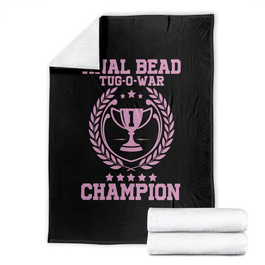 Funny #1 Anal Bead Tug O War Champion Throw Blanket Pink Adult Humor Cringe - Wonder Print Shop