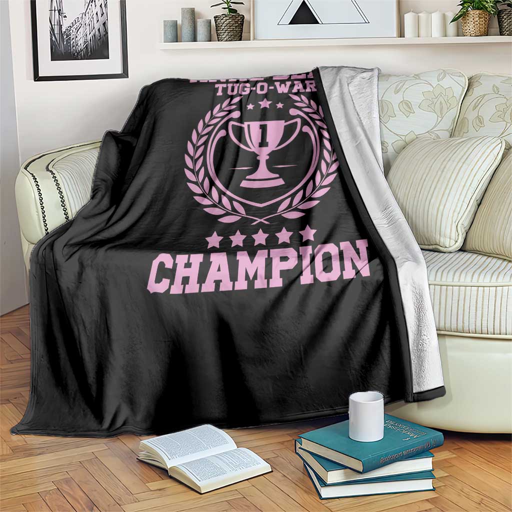 Funny #1 Anal Bead Tug O War Champion Throw Blanket Pink Adult Humor Cringe - Wonder Print Shop