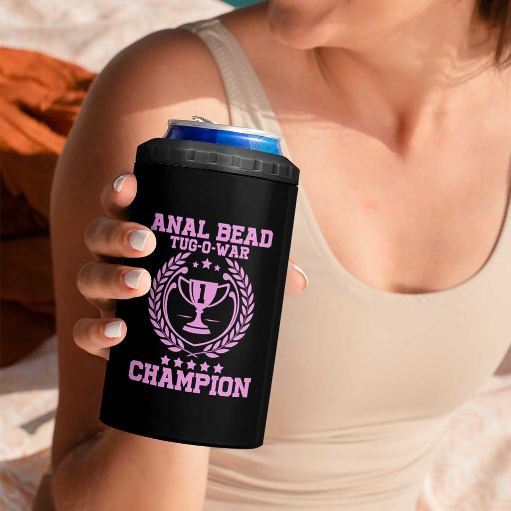 Funny #1 Anal Bead Tug O War Champion 4 in 1 Can Cooler Tumbler Pink Adult Humor Cringe - Wonder Print Shop