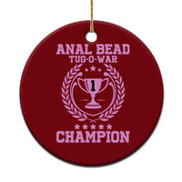 Funny #1 Anal Bead Tug O War Champion Ceramic Ornament Pink Adult Humor Cringe - Wonder Print Shop