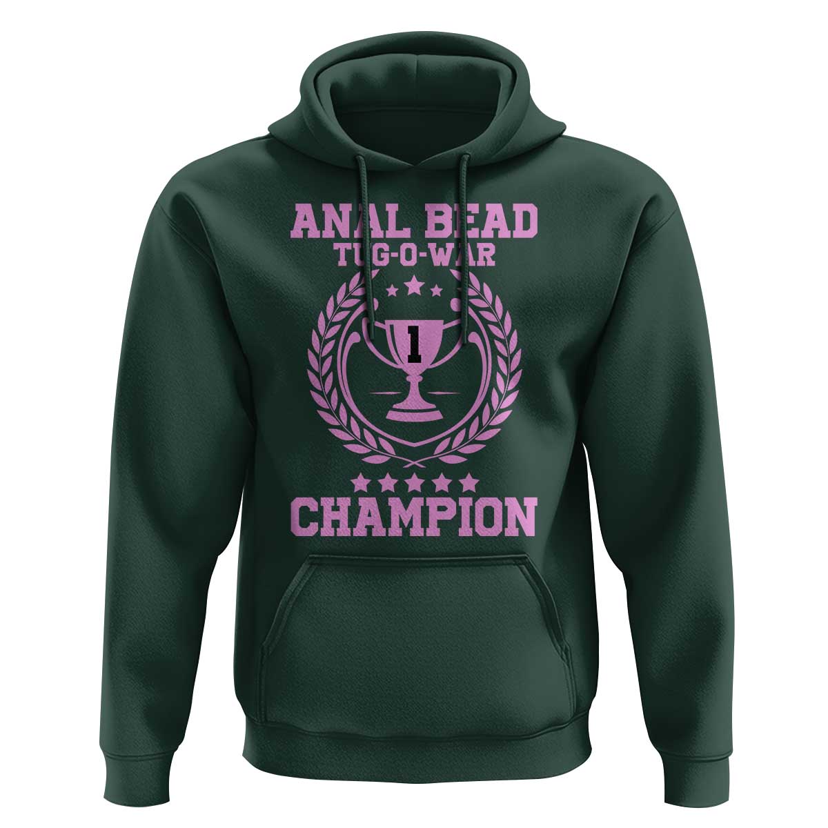 Funny #1 Anal Bead Tug O War Champion Hoodie Pink Adult Humor Cringe