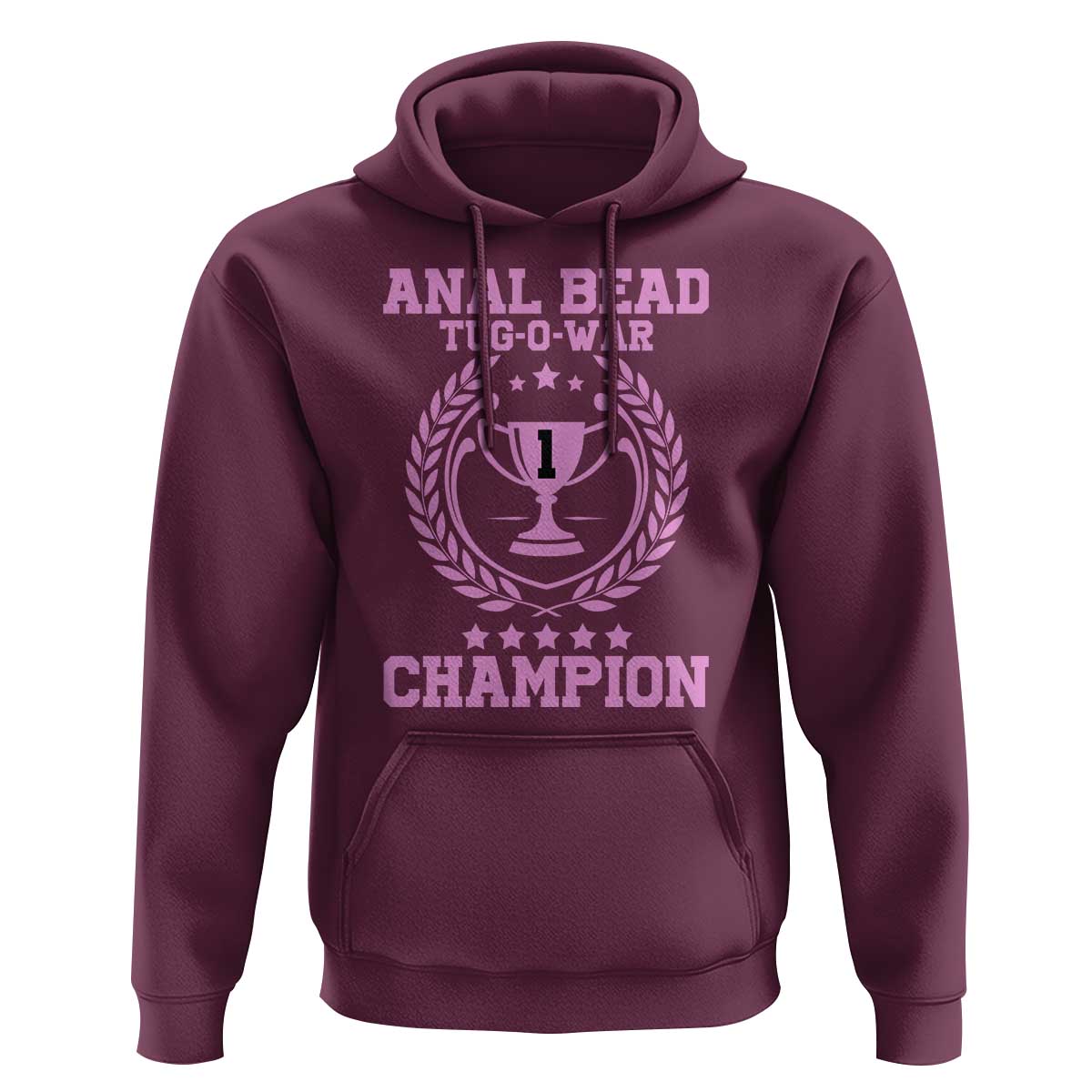 Funny #1 Anal Bead Tug O War Champion Hoodie Pink Adult Humor Cringe