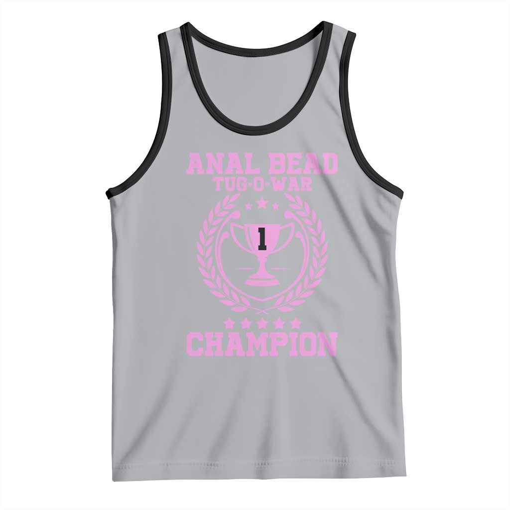 Funny #1 Anal Bead Tug O War Champion Tank Top Pink Adult Humor Cringe