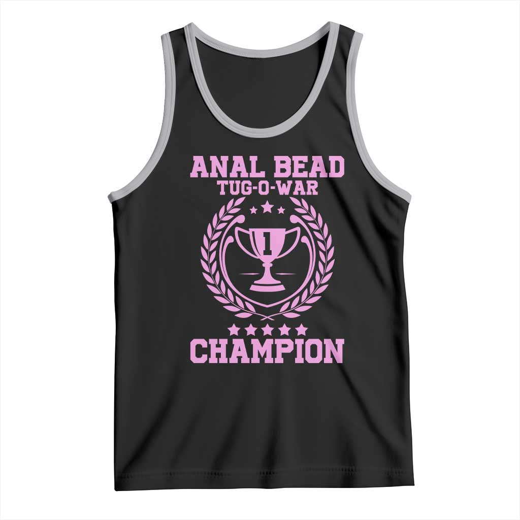 Funny #1 Anal Bead Tug O War Champion Tank Top Pink Adult Humor Cringe