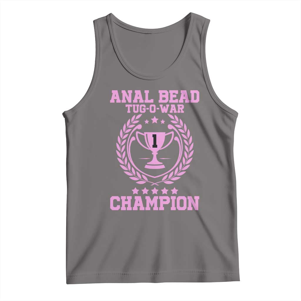 Funny #1 Anal Bead Tug O War Champion Tank Top Pink Adult Humor Cringe
