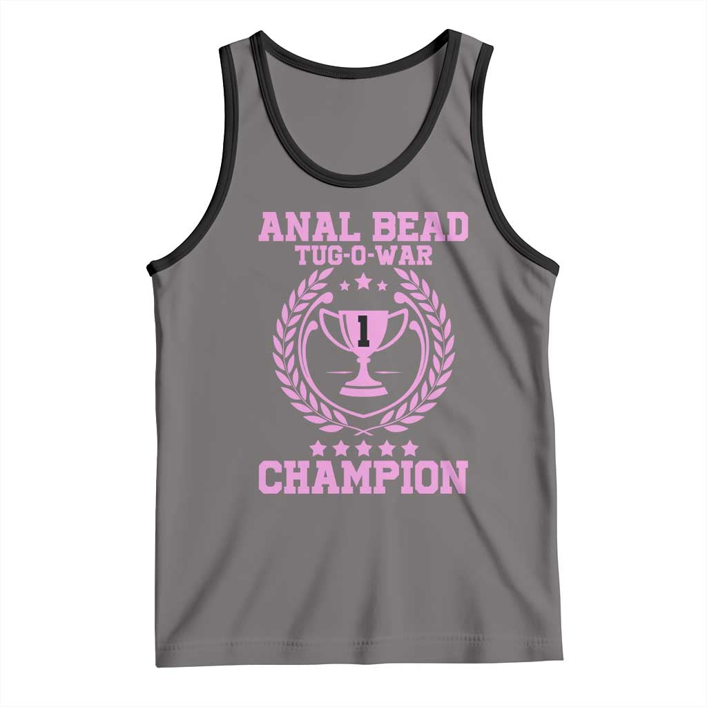 Funny #1 Anal Bead Tug O War Champion Tank Top Pink Adult Humor Cringe
