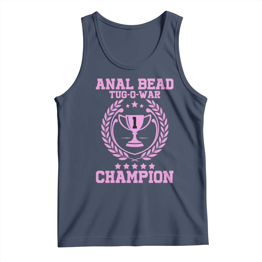 Funny #1 Anal Bead Tug O War Champion Tank Top Pink Adult Humor Cringe