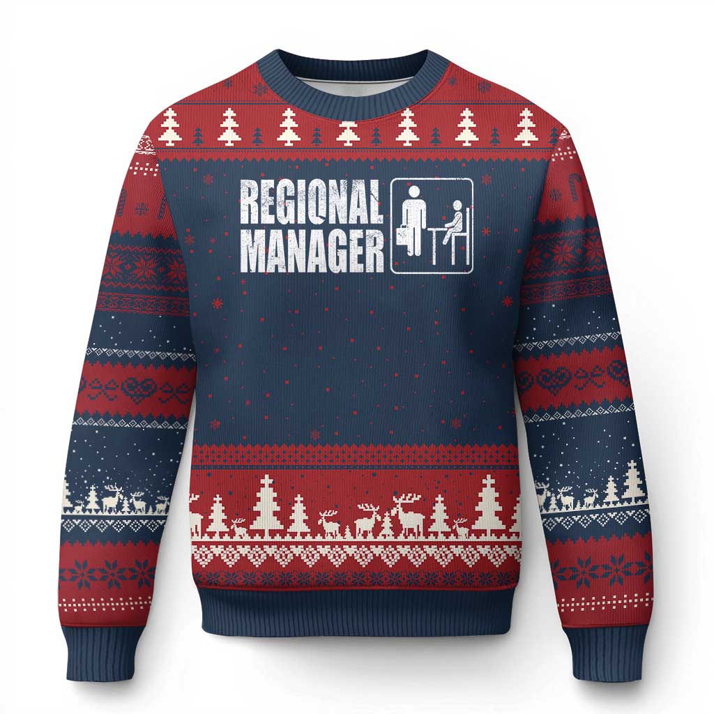 Regional Manager Ugly Christmas Sweater Funny Dad Baby Matching