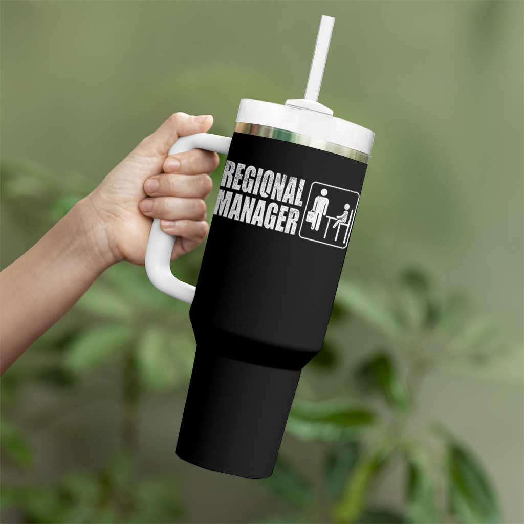 Regional Manager Tumbler With Handle Funny Dad Baby Matching