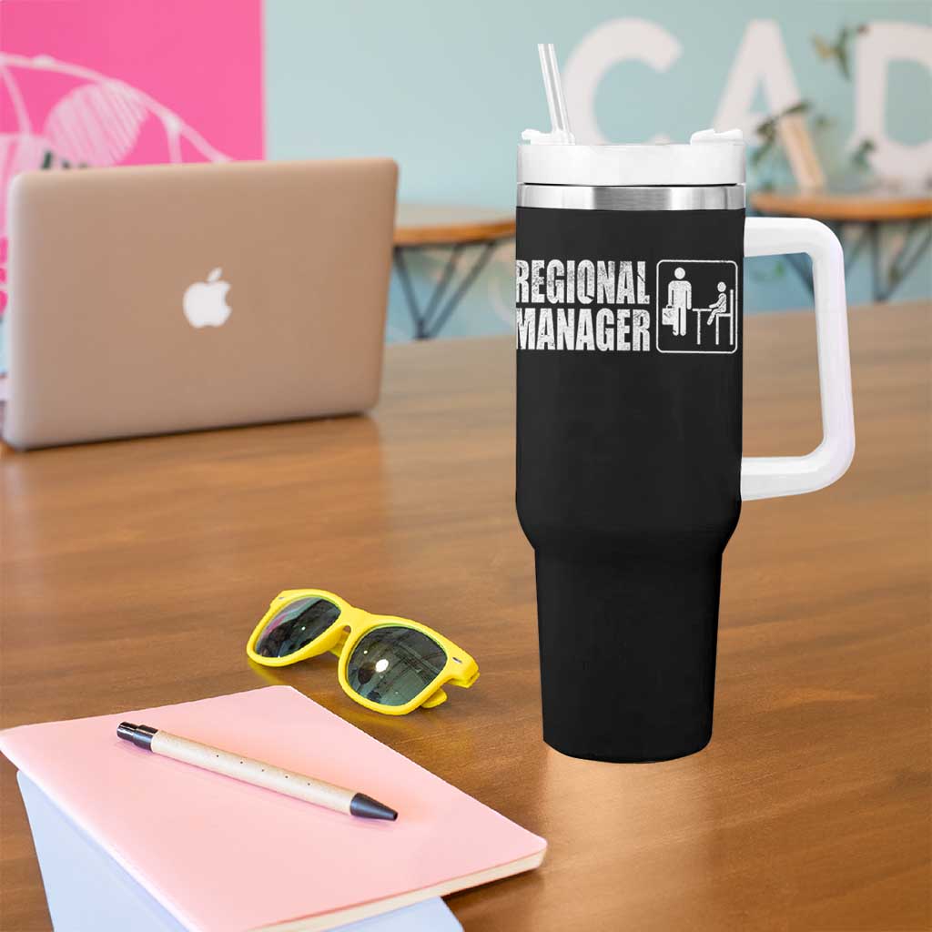 Regional Manager Tumbler With Handle Funny Dad Baby Matching