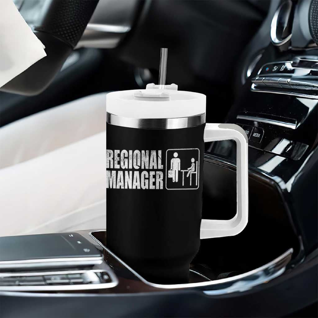 Regional Manager Tumbler With Handle Funny Dad Baby Matching