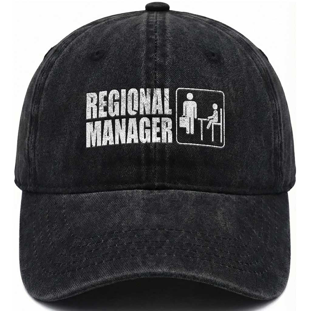 Regional Manager Washed Cotton Baseball Cap Funny Dad Baby Matching