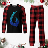 Tribal Makau Hawaiian Fish Hook Pacific Islander Hawaiian Plaid Pajama Set