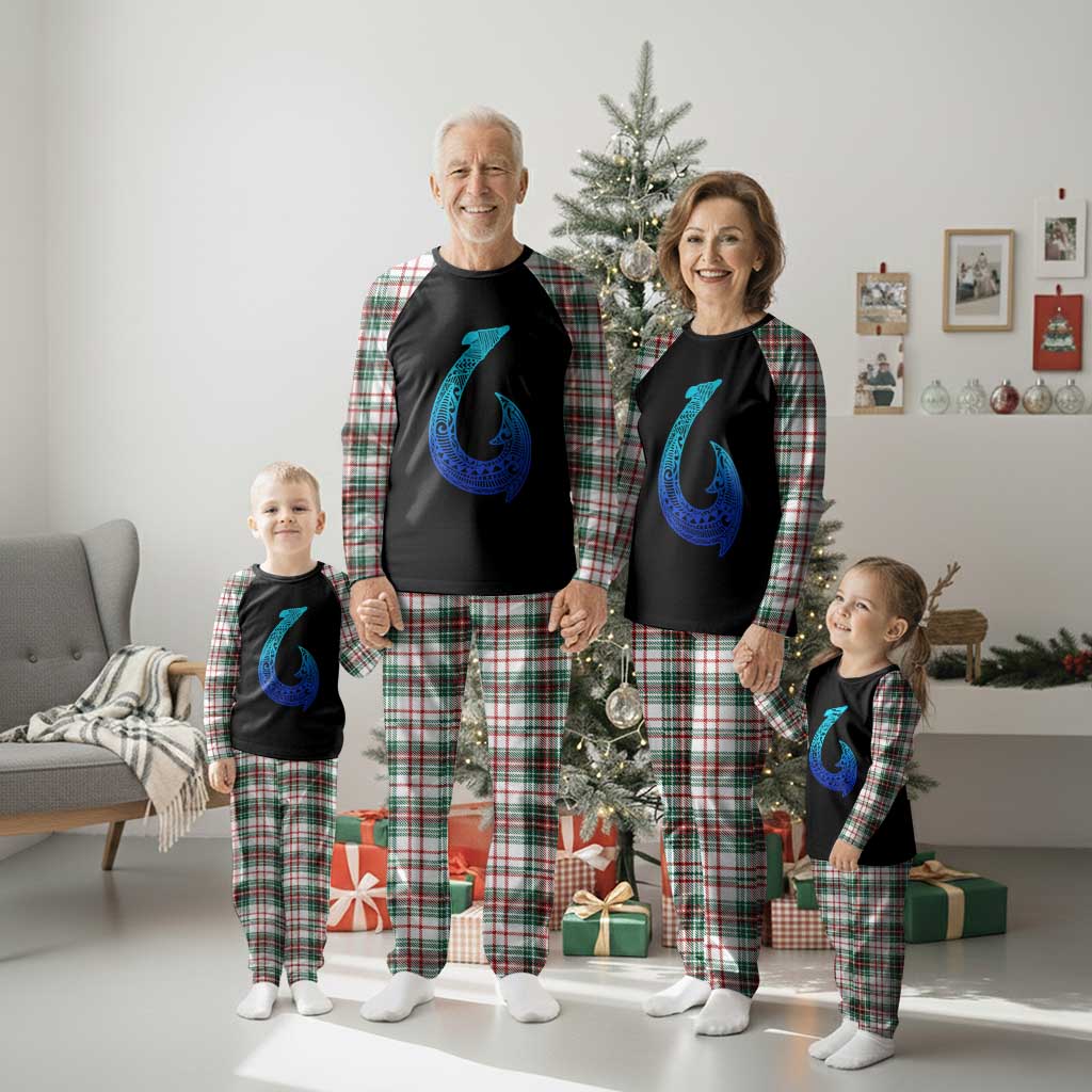 Tribal Makau Hawaiian Fish Hook Pacific Islander Hawaiian Plaid Pajama Set