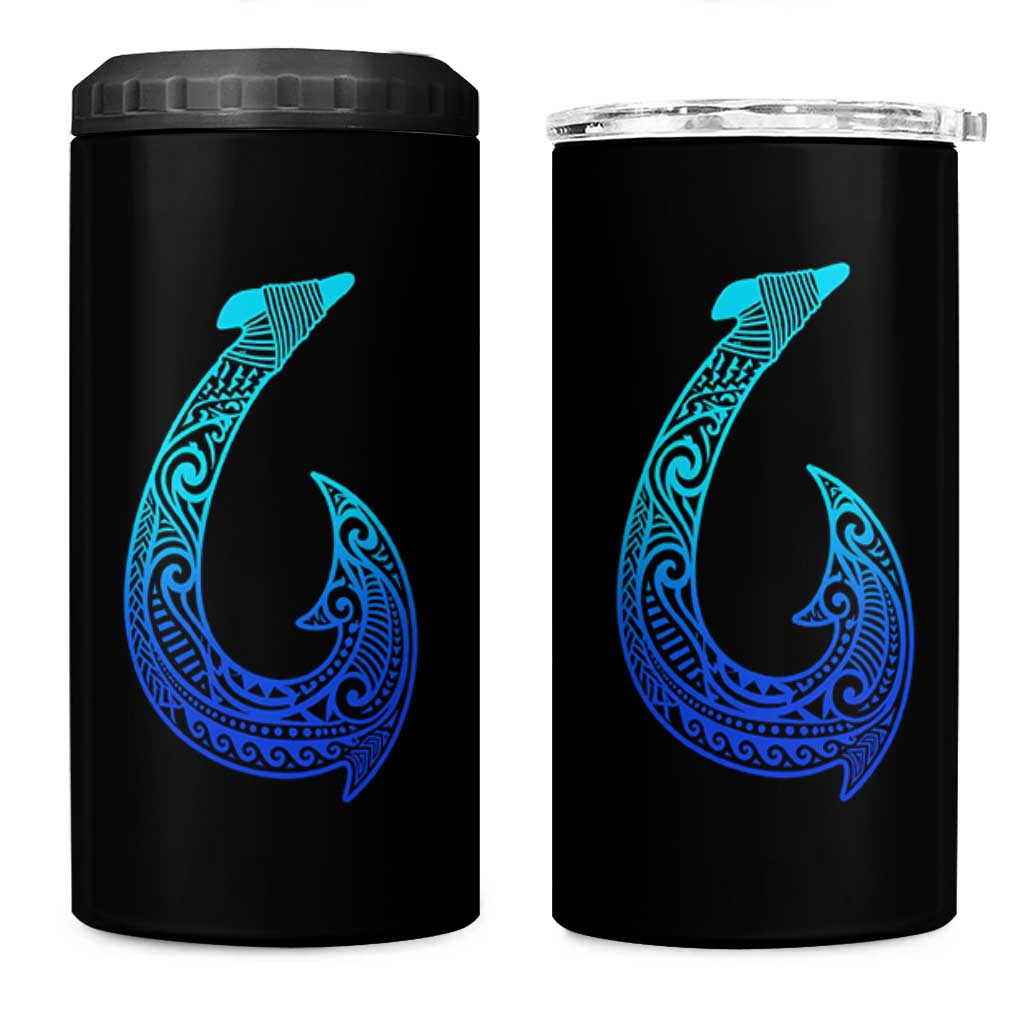 Tribal Makau Hawaiian Fish Hook Pacific Islander Hawaiian 4 in 1 Can Cooler Tumbler