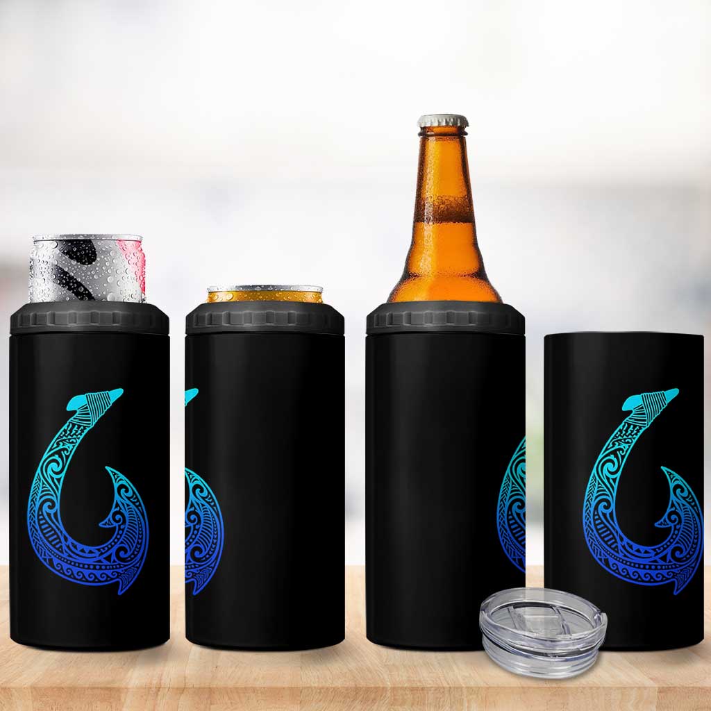 Tribal Makau Hawaiian Fish Hook Pacific Islander Hawaiian 4 in 1 Can Cooler Tumbler