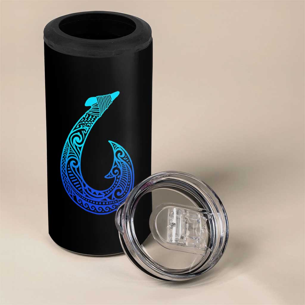 Tribal Makau Hawaiian Fish Hook Pacific Islander Hawaiian 4 in 1 Can Cooler Tumbler