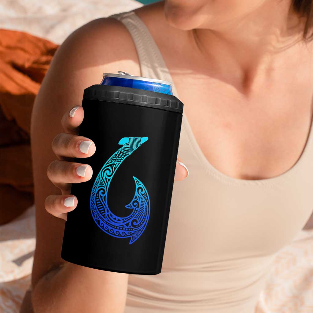 Tribal Makau Hawaiian Fish Hook Pacific Islander Hawaiian 4 in 1 Can Cooler Tumbler