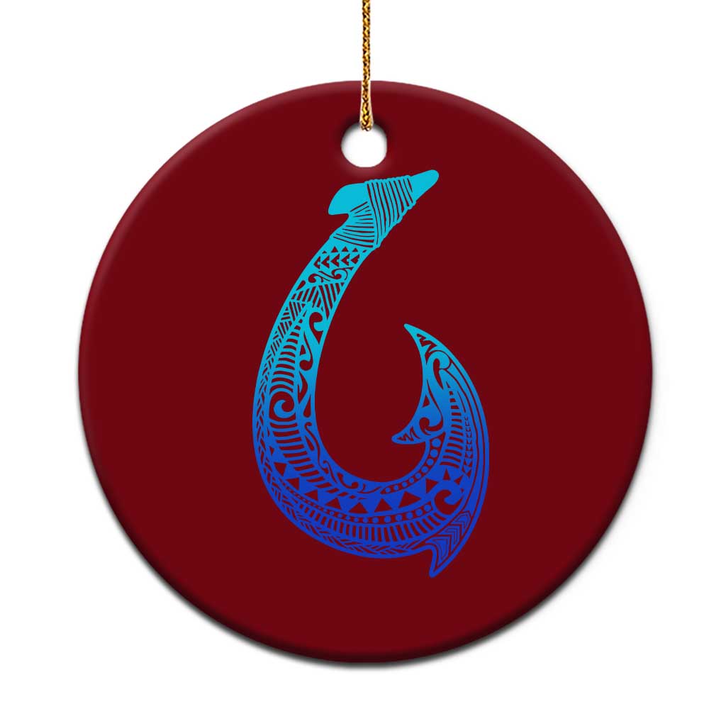 Tribal Makau Hawaiian Fish Hook Pacific Islander Hawaiian Ceramic Ornament