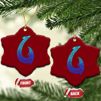 Tribal Makau Hawaiian Fish Hook Pacific Islander Hawaiian Ceramic Ornament