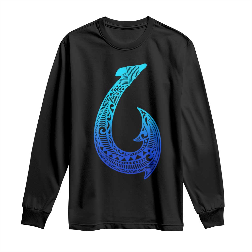 Tribal Makau Hawaiian Fish Hook Pacific Islander Hawaiian Long Sleeve Shirt