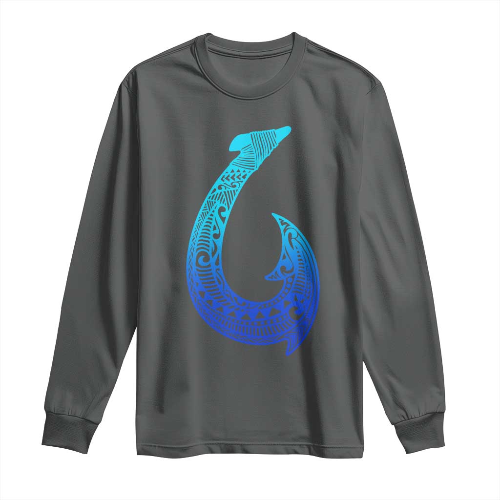 Tribal Makau Hawaiian Fish Hook Pacific Islander Hawaiian Long Sleeve Shirt