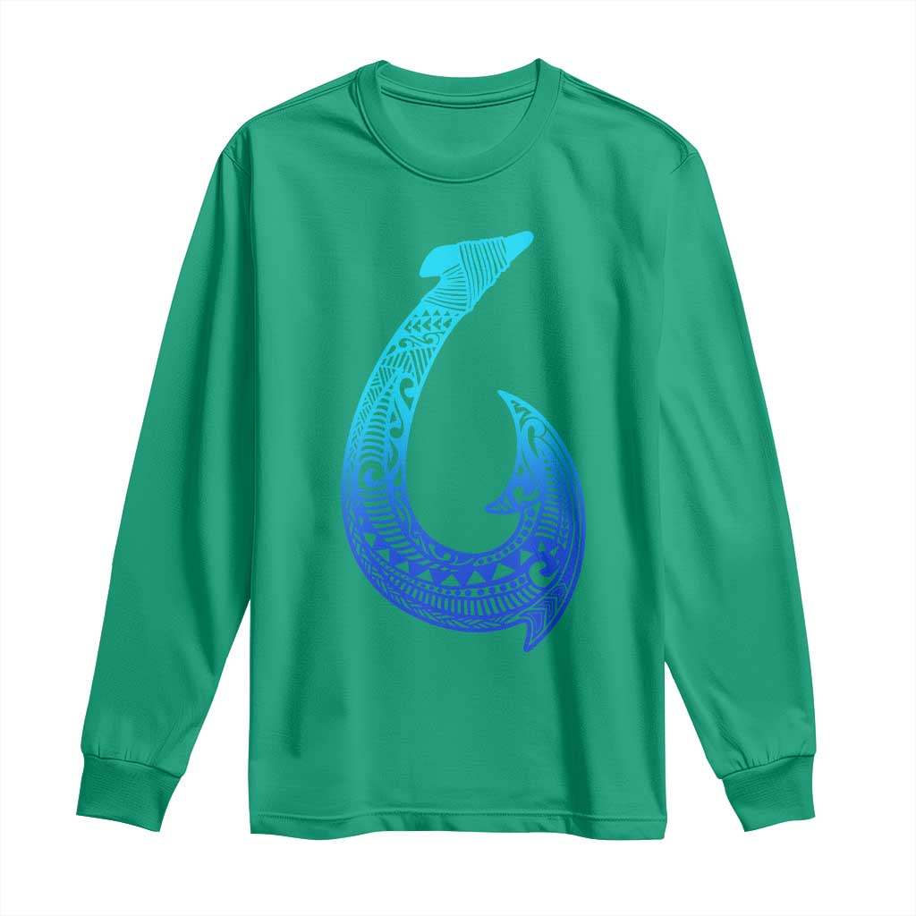 Tribal Makau Hawaiian Fish Hook Pacific Islander Hawaiian Long Sleeve Shirt