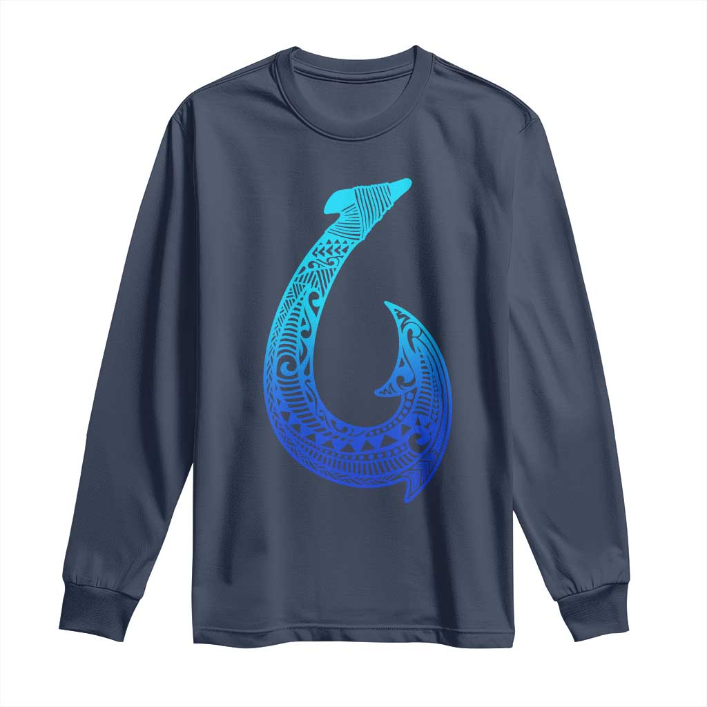 Tribal Makau Hawaiian Fish Hook Pacific Islander Hawaiian Long Sleeve Shirt