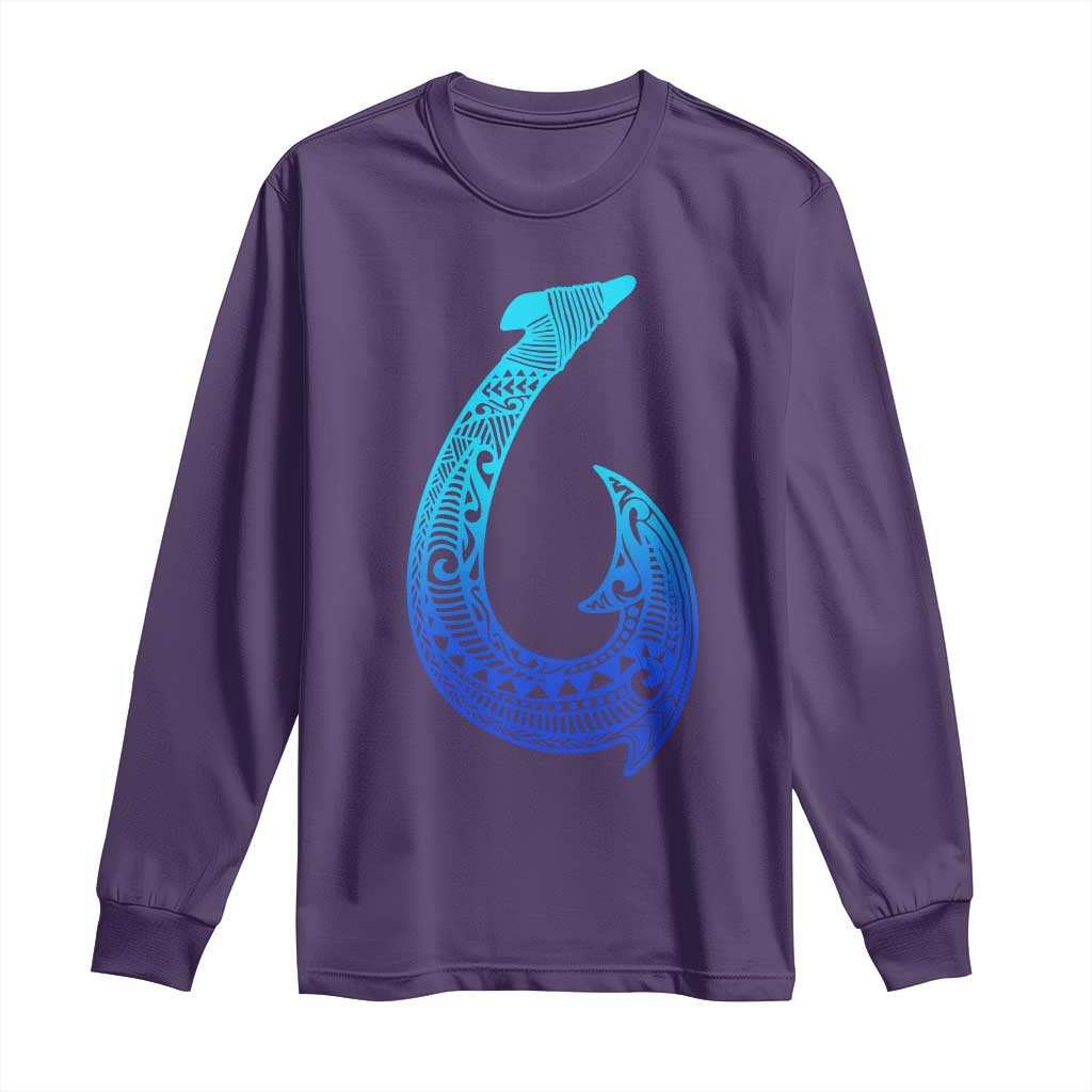 Tribal Makau Hawaiian Fish Hook Pacific Islander Hawaiian Long Sleeve Shirt