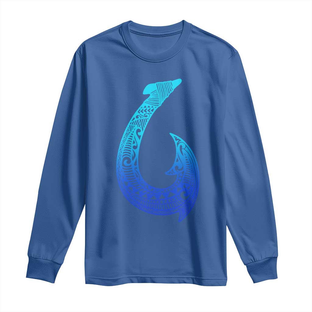 Tribal Makau Hawaiian Fish Hook Pacific Islander Hawaiian Long Sleeve Shirt