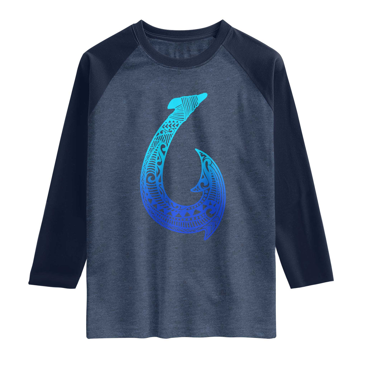 Tribal Makau Hawaiian Fish Hook Pacific Islander Hawaiian Raglan Shirt