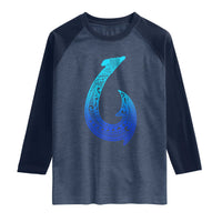 Tribal Makau Hawaiian Fish Hook Pacific Islander Hawaiian Raglan Shirt