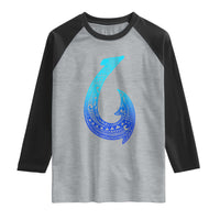 Tribal Makau Hawaiian Fish Hook Pacific Islander Hawaiian Raglan Shirt