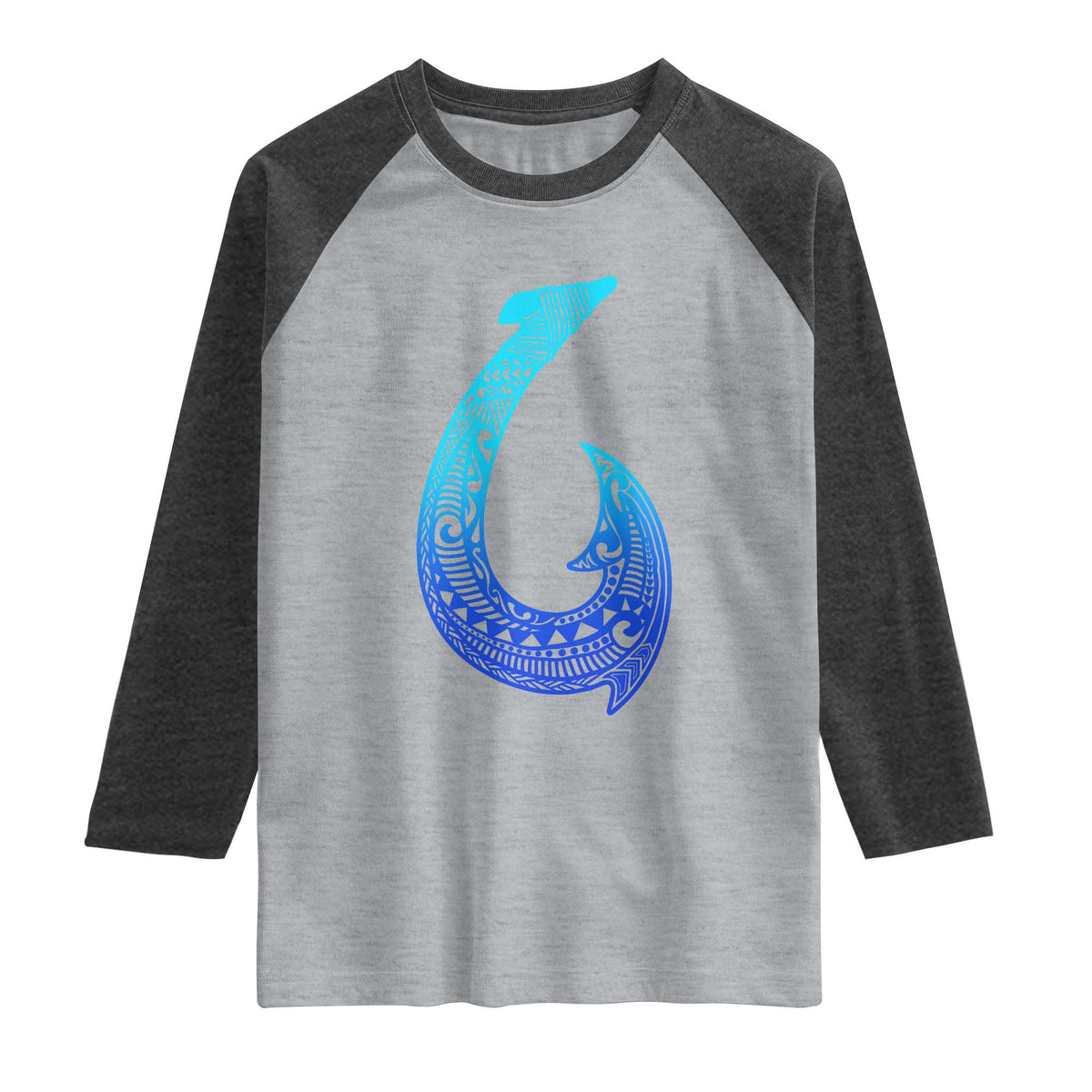 Tribal Makau Hawaiian Fish Hook Pacific Islander Hawaiian Raglan Shirt