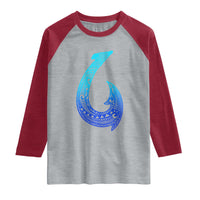 Tribal Makau Hawaiian Fish Hook Pacific Islander Hawaiian Raglan Shirt