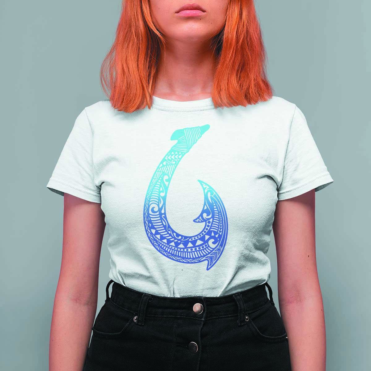 Tribal Makau Hawaiian Fish Hook Pacific Islander Hawaiian T Shirt For Women