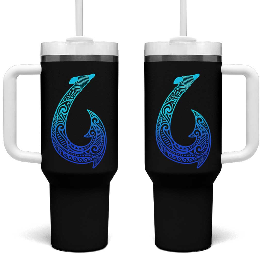 Tribal Makau Hawaiian Fish Hook Pacific Islander Hawaiian Tumbler With Handle