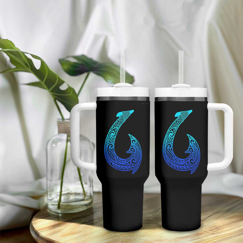 Tribal Makau Hawaiian Fish Hook Pacific Islander Hawaiian Tumbler With Handle