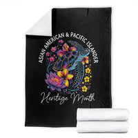 AAPI Asian American and Pacific Islander Heritage Month Throw Blanket Floral Sea Turtle