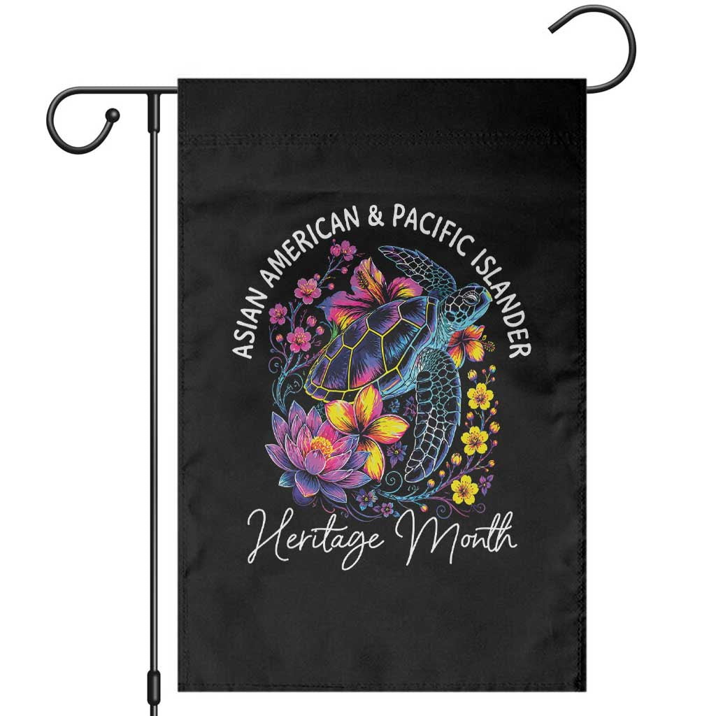 AAPI Asian American and Pacific Islander Heritage Month Garden Flag Floral Sea Turtle