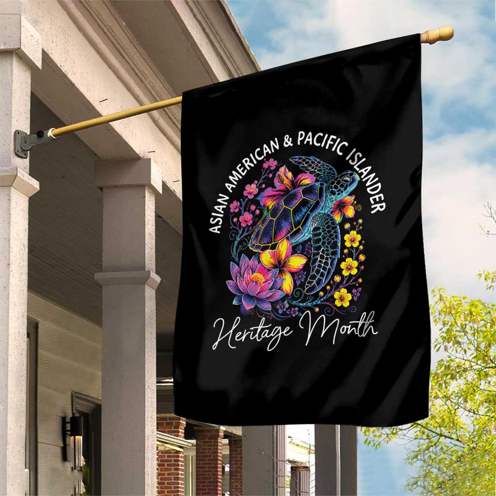 AAPI Asian American and Pacific Islander Heritage Month Garden Flag Floral Sea Turtle