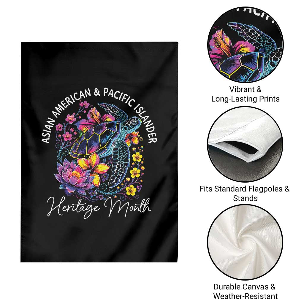 AAPI Asian American and Pacific Islander Heritage Month Garden Flag Floral Sea Turtle
