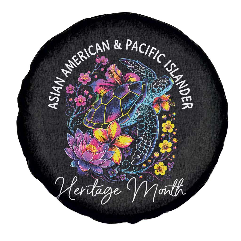 AAPI Asian American and Pacific Islander Heritage Month Spare Tire Cover Floral Sea Turtle
