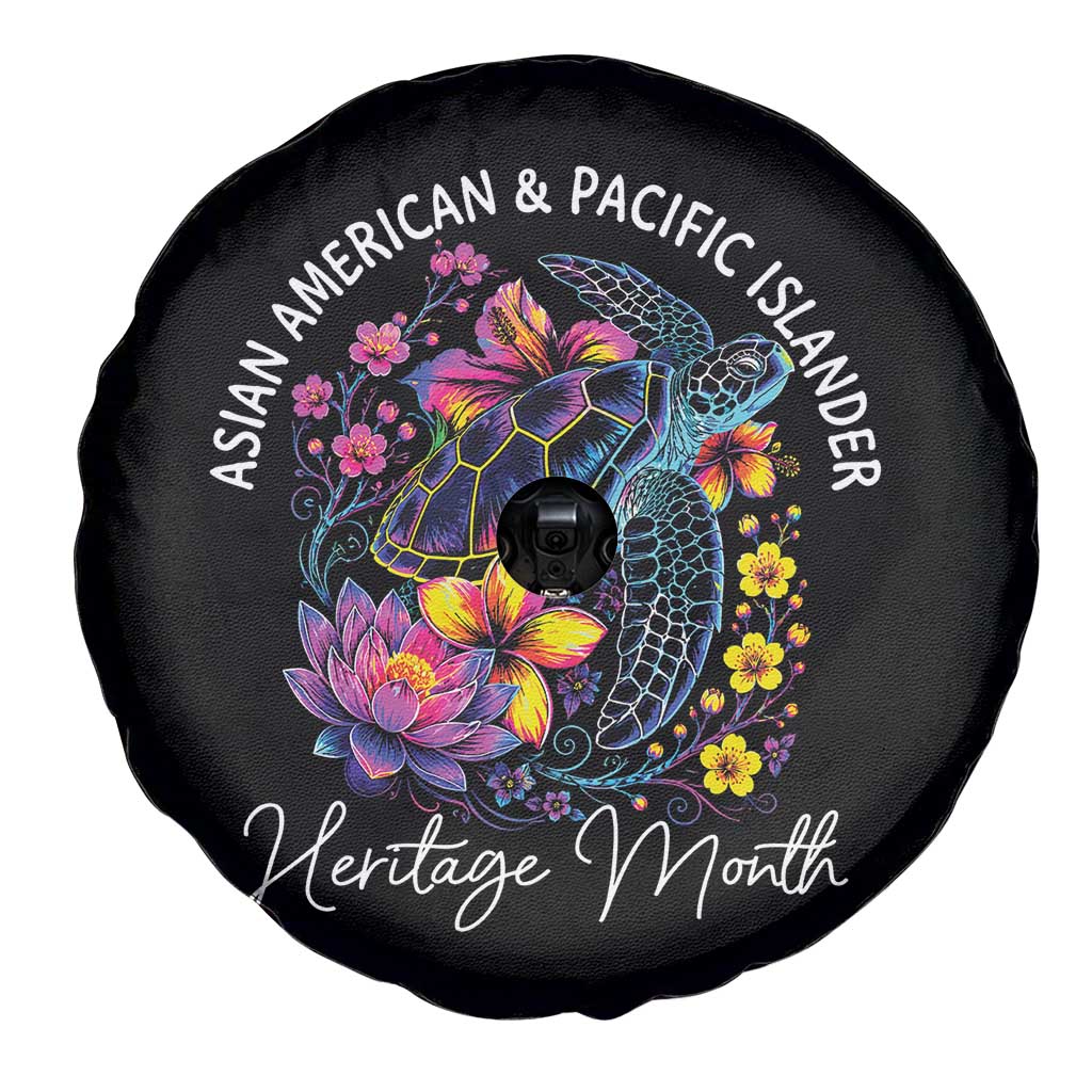 AAPI Asian American and Pacific Islander Heritage Month Spare Tire Cover Floral Sea Turtle