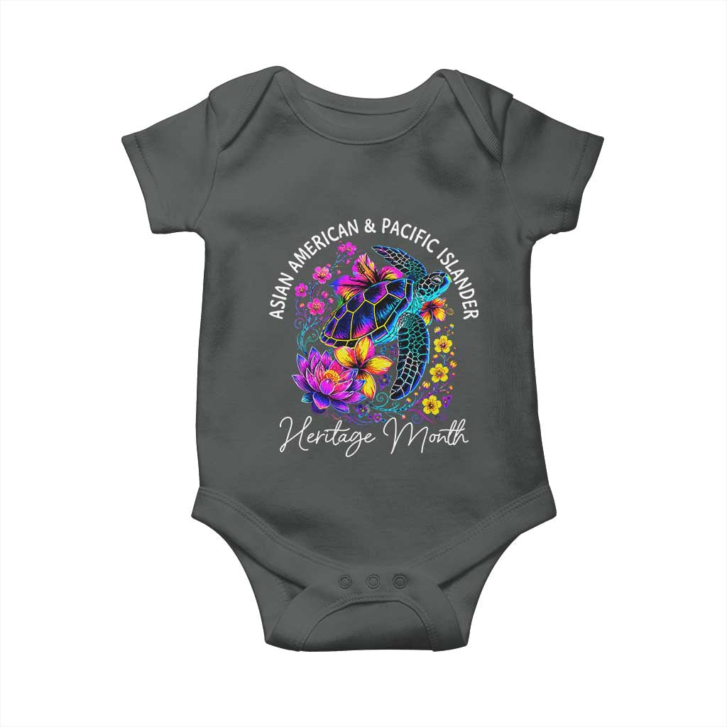 AAPI Asian American and Pacific Islander Heritage Month Baby Onesie Floral Sea Turtle
