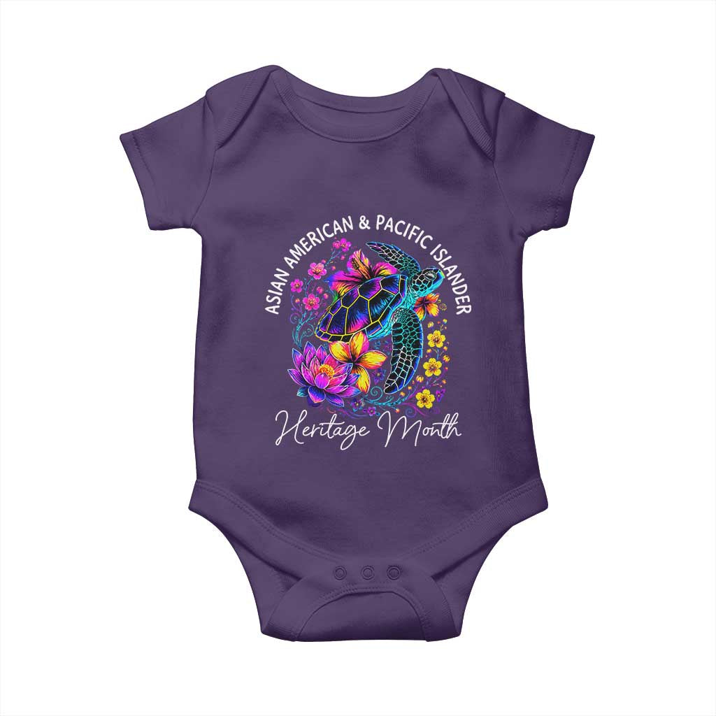 AAPI Asian American and Pacific Islander Heritage Month Baby Onesie Floral Sea Turtle